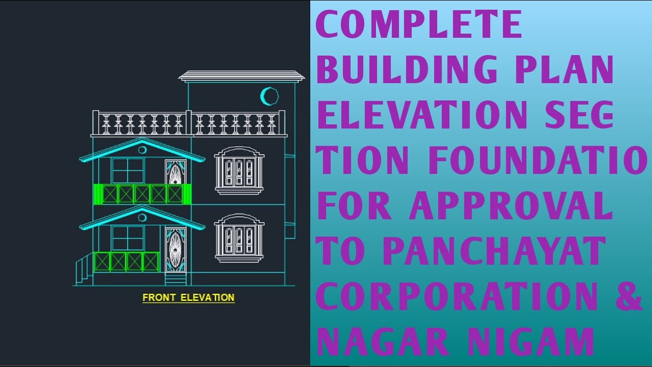 COMPLETE BUILDING PLAN ELEVATION SECTION FOUNDATION FOR 
