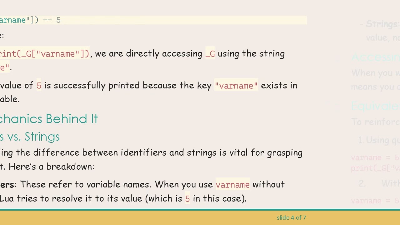 Understanding Why We Use Double Quotes to Access the Index of the Global Variable _G in Lua