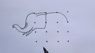 How To Draw Elephant With 4X4 Dots How To Draw Elephant Dot By Dot Elephant Drawing Step By Step