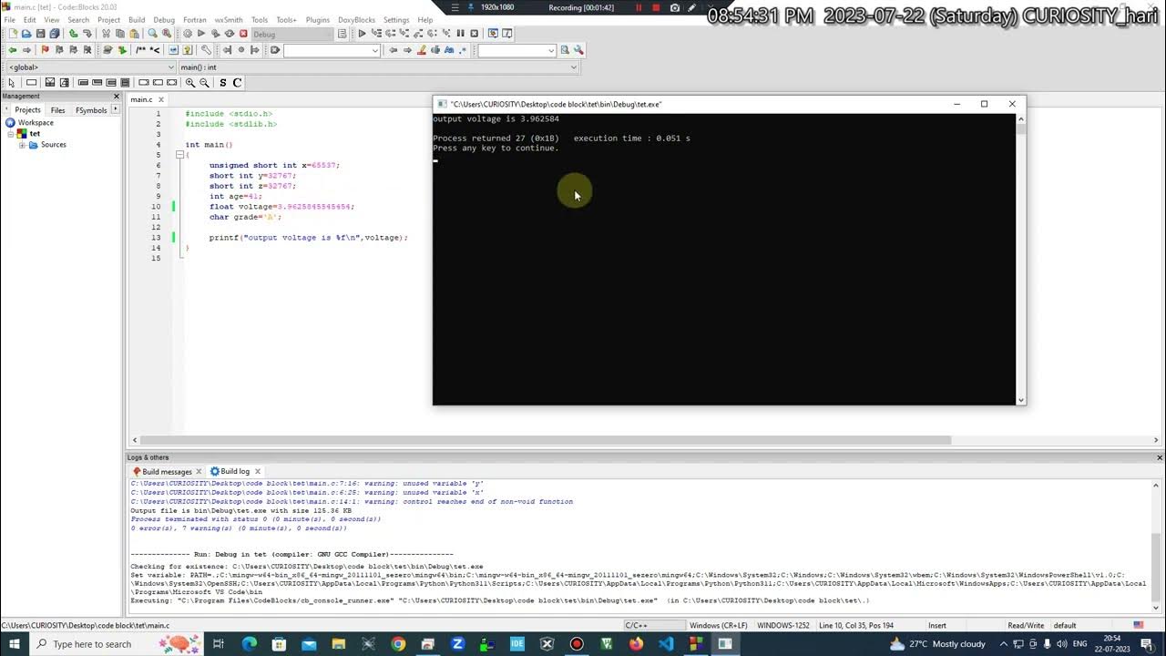 PART-5 | C Programming Full Course | const | %.3f | %10.4f | %-10.4f ...