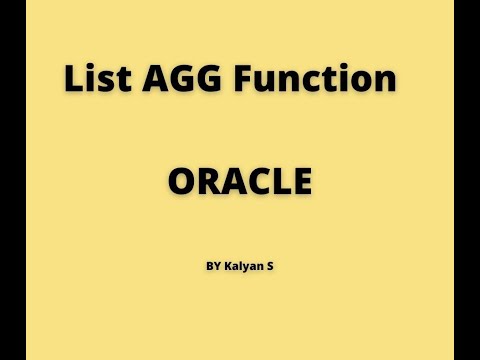 LIST AGG - ORACLE FUNCTION