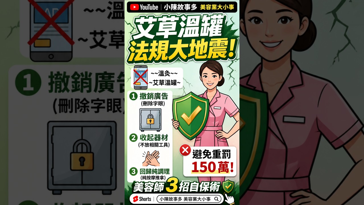 艾草溫罐踩雷!美容師恐被罰150萬😱90%美容師都做錯!艾草溫罐違規重點,小陳說故事:艾草溫罐最新法規整理 縮圖