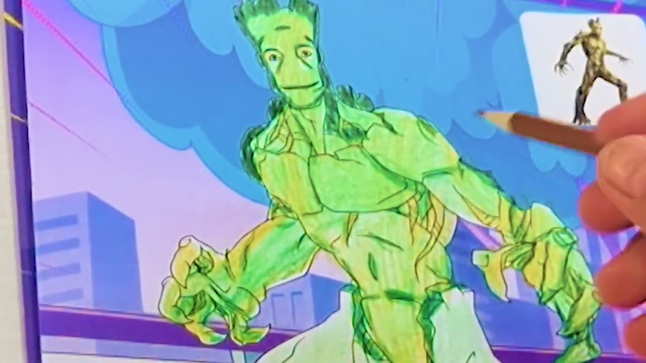 Coloring page of the character from the movie Guardians of the Galaxy - Groot.