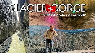 Exploring the Glacier Canyon Gorge in Grindelwald, Switzerland