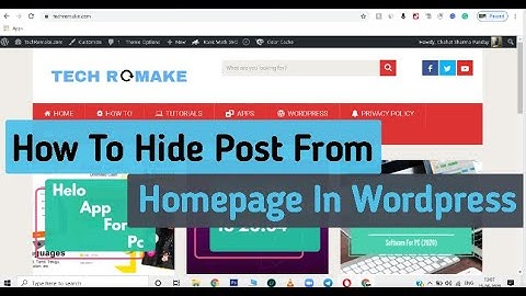 How to Hide a Post From Home Page | Category Page |  in WordPress