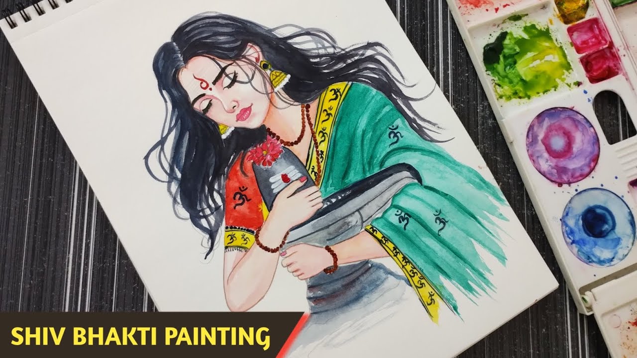 Shiv Bhakti Painting | Easy Lord Shiva Drawing,colour, Mahadev Art 🕉️ 