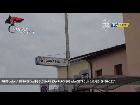 RITROVATA LA MOTO DI DAVIDE BUSINARO: ERA PARCHEGGIATA DIETRO UN CASALE | 08/08/2024