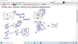 Power and Quotient Rules with Negative Exponents Problem Type 1