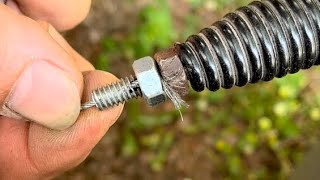 How to repair a broken cable on blade engage riding lawnmower with a nut and bolt.