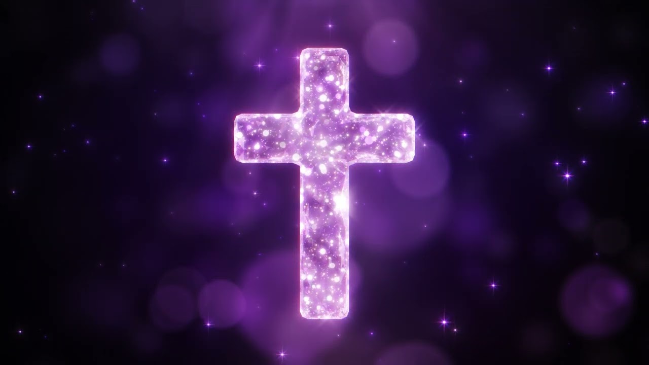 Purple Sparkling Cross || 1 Hour Wedding Background || 4K Sacred Love Loop