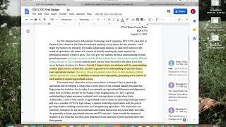 EDCI 270 badge 1 Google Docs as a collaborative writing tool