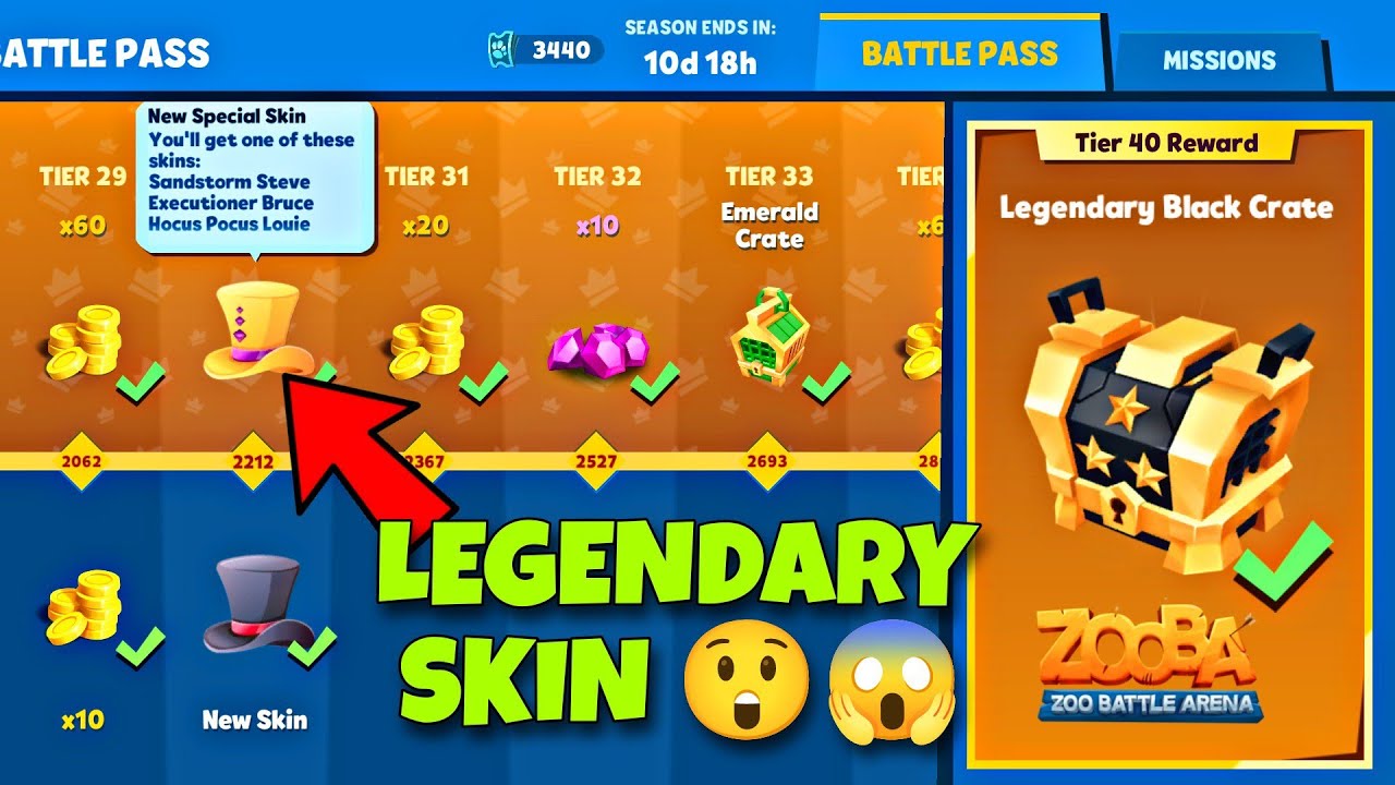 Zooba | I got Legendary Skin & Legendry Black Crates from Premium Battle Pass!