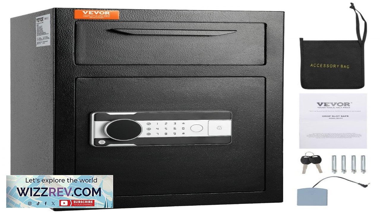 VEVOR 2.5 Cub Depository Safe Deposit Safe with Drop Slot Electronic ...