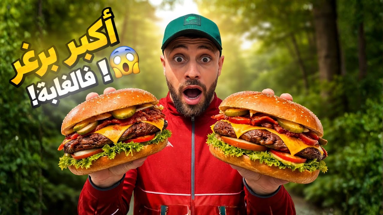 الحياة البرية:تحضير أكبر برغر🍔 وسط البرية ماكنتش متوقع هاد النتيجة! 😱🔥#العيش_الحر 