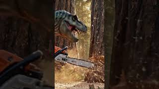 T-Rex chainsaw massacre #aishorts #trex
