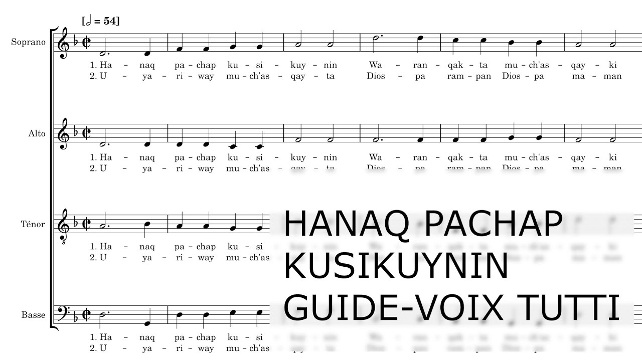 Hanaq Pachap Kusikuynin – Guide-Voix Tutti