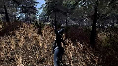 Wind and a bush in my Godot random generating limitless terrain.