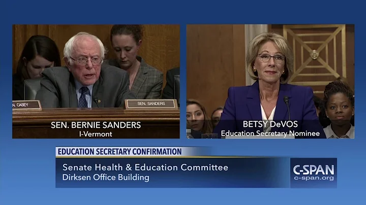 Exchange between Sen. Bernie Sanders and Betsy DeV...