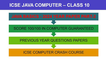 JAVA BASICS | 2024 YEAR PAPER PART-2 | ICSE COMPUTER CLASS 10, 9 JAVA | SCORE 100/100 | CRASH COURSE