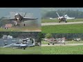 Busy Thursday at MEIRINGEN AIRBASE - F/A18 Hornet GO AROUND, F5 Tiger, Pilatus Porter, Helicopter