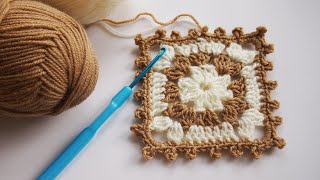 Квадратный мотив крючком* How to crochet a square* Как связать квадрат Просто и быстро!Урок 401