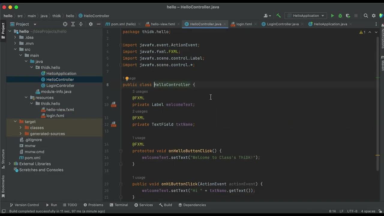 [JavaFX] 04 Login JavaFX EventHandler - YouTube