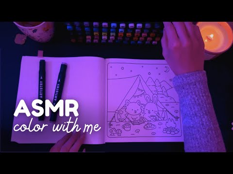 ASMR ☁️ RELAX & COLOR WITH ME ✏️📚 (coloriage cute & cozy avec bruits de feutres) - NO TALKING
