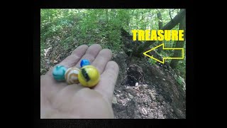 Digging In The Forest Of TREASURE - Vintage Marbles - Antiques - Bottle Digging - Trash Picking -