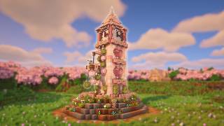 Minecraft: How to Build a Cherry Blossom Clock Tower | Tutorial