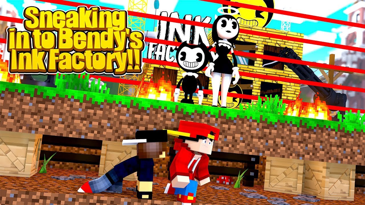 Minecraft Adventure - SNEAKING INTO BENDY'S INK FACTORY CHALLENGE!!