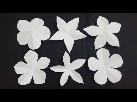Como Cortar Flores de Papel 5 pétalas Perfeita/Molde Flor de E.V.A Fácil 🌺