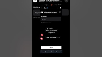What is On-chain Analysis? Blum Video Code | #shorts #blumvideocode @BdAirdrop26