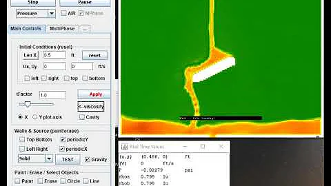 Multiphase Example Using Lattice Boltzmann Method and Shan-Chen Forces