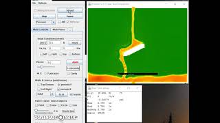 Multiphase Example Using Lattice Boltzmann Method and Shan-Chen Forces