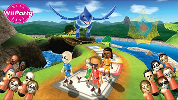 Wii Party BoardGame Island - Yoshi Vs Jake Vs David Vs  Rachel (Master Difficulty)