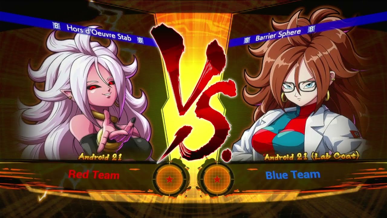 Dragon Ball FighterZ Android 21 Vs Android 21 Lab Coat Gameplay