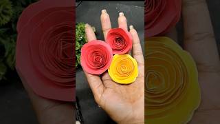 Easy Paper Rose Flowers ??| Paper Crafts | Simple Paper Flowers| Flower Making | shortscraft diy