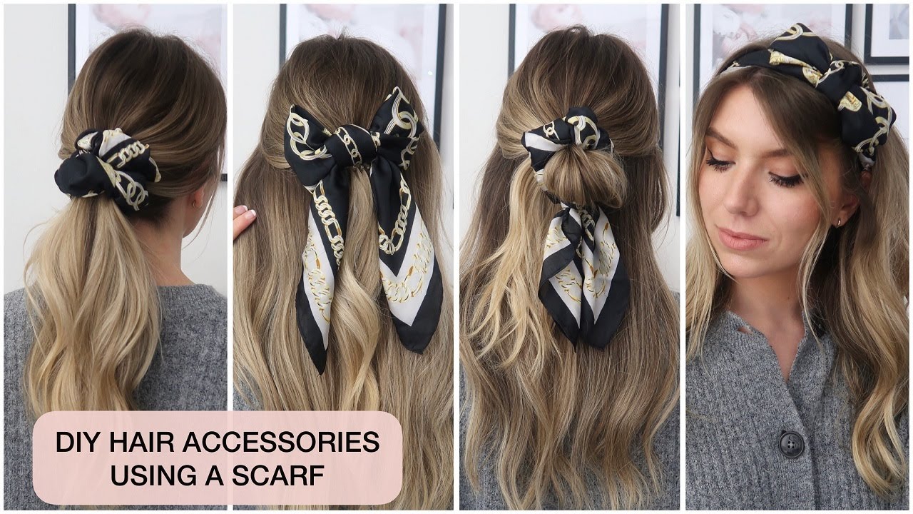 Milliard øst Dinkarville 4 WAYS TO TIE A SCARF // DIY HAIR ACCESSORIES - YouTube