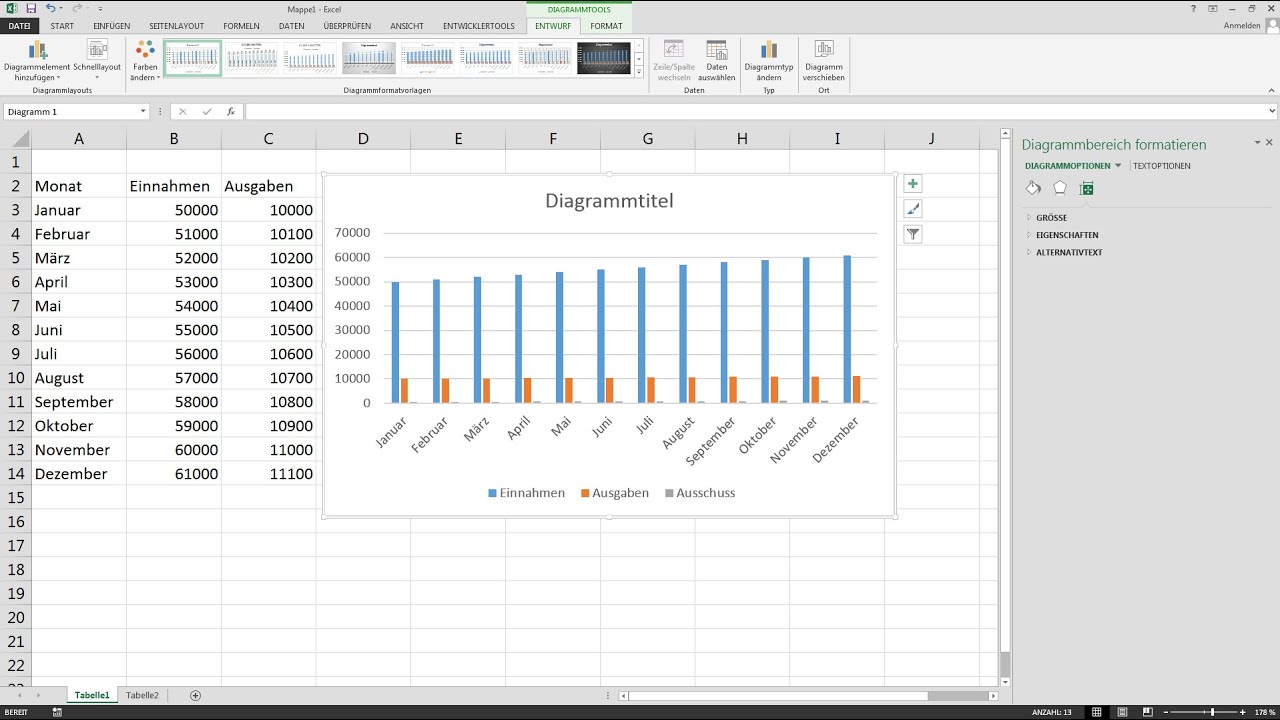 Diagramm Erstellen  Excel Balkendiagramm  Excel