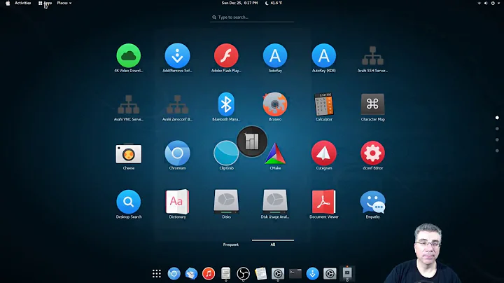 Gnome Full Screen Launcher on The Top Panel In Manjaro