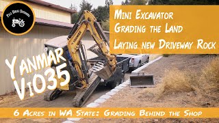 Yanmar ViO35 Mini Excavator clearing land and building a driveway pad.