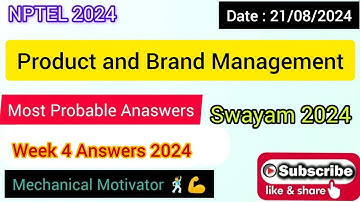 Product and Brand Management WEEK 4 |Assignment 4 Solution | NPTEL | SWAYAM 2024