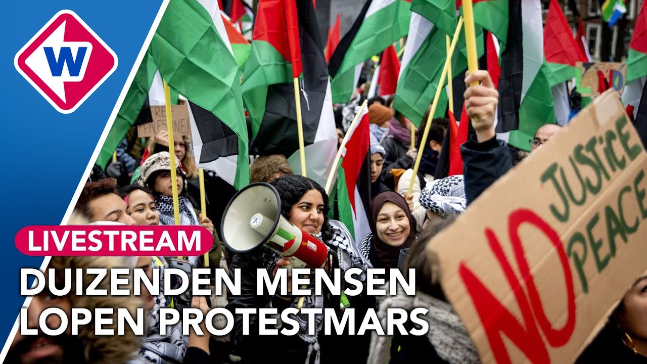LIVE: Demonstratie in Den Haag tegen oorlog in Gaza - YouTube