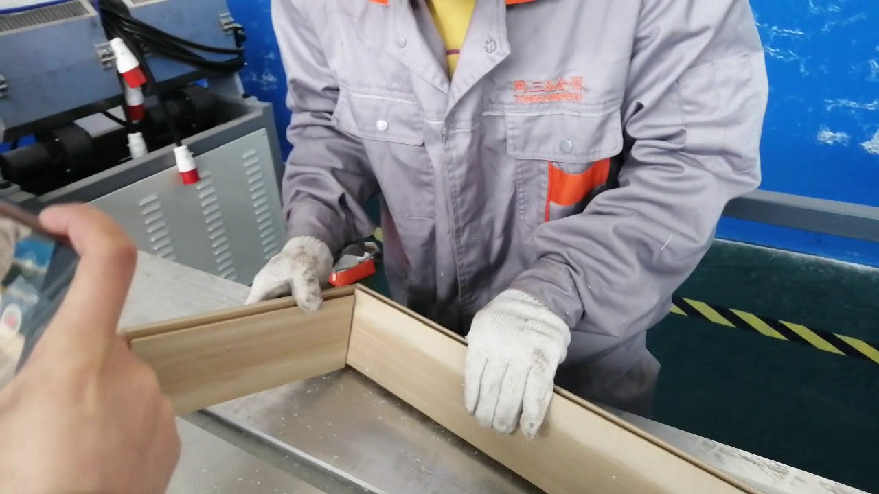 Cutting at a 45 degree Angle for PVC WPC door frame - YouTube