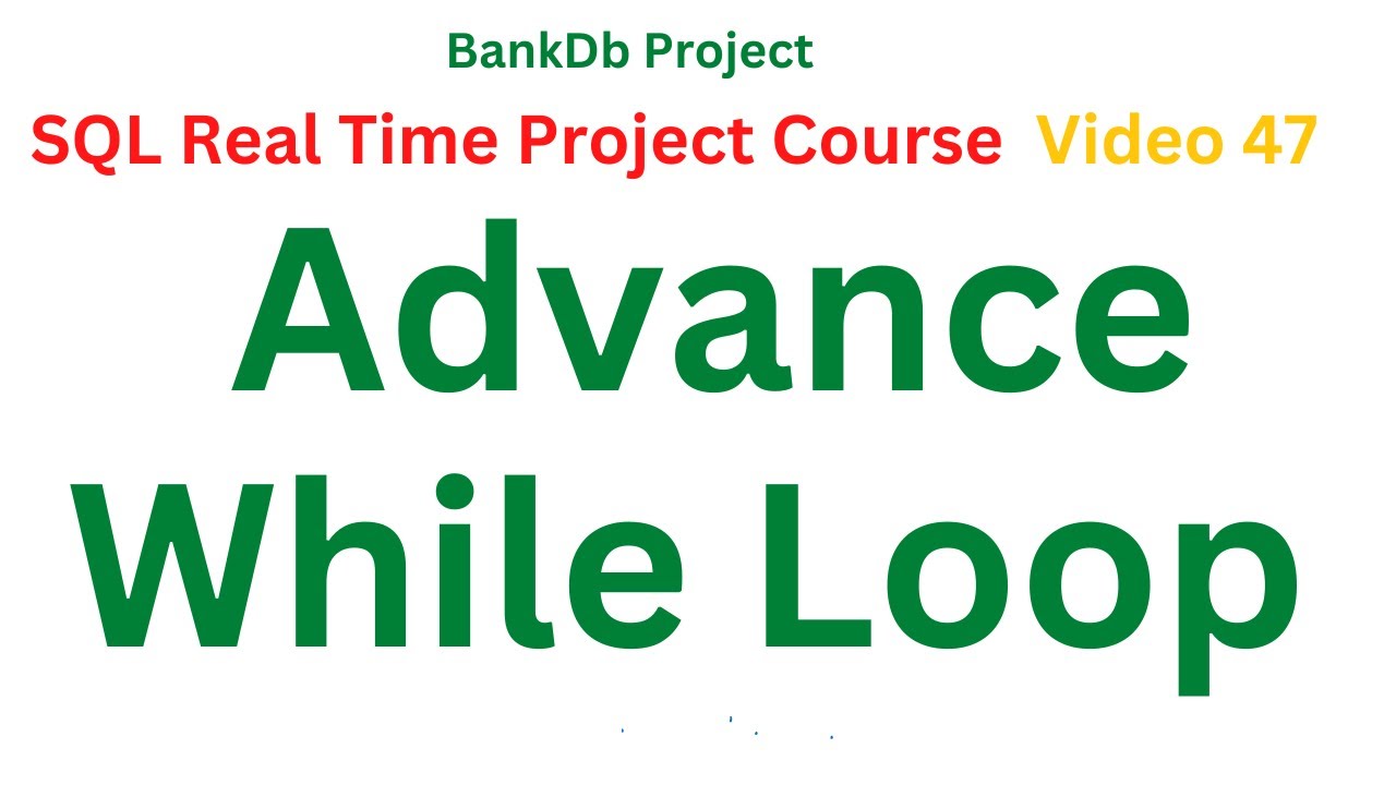 #47 Advance While Loop Example in SQL Telugu | SQL Real Time Project ...