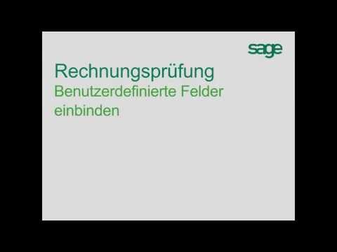 Sage Rechnungsprüfung - Tutorial: Benutzerdefinierte Felder einbinden