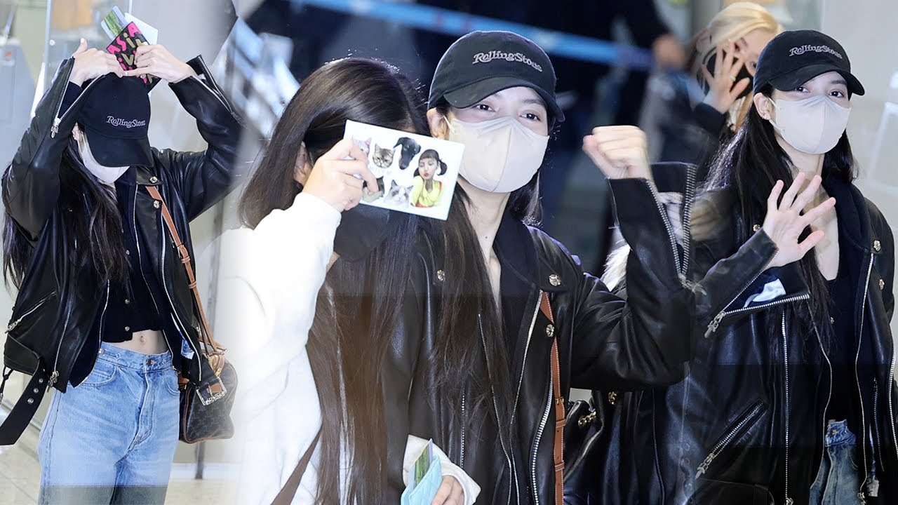 221021 BLACKPINK “LISA” 출국 (반려묘 스티커 챙기는 리사,제니) Departure | 인천공항 • 비몽