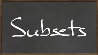 MAT 112: Subsets