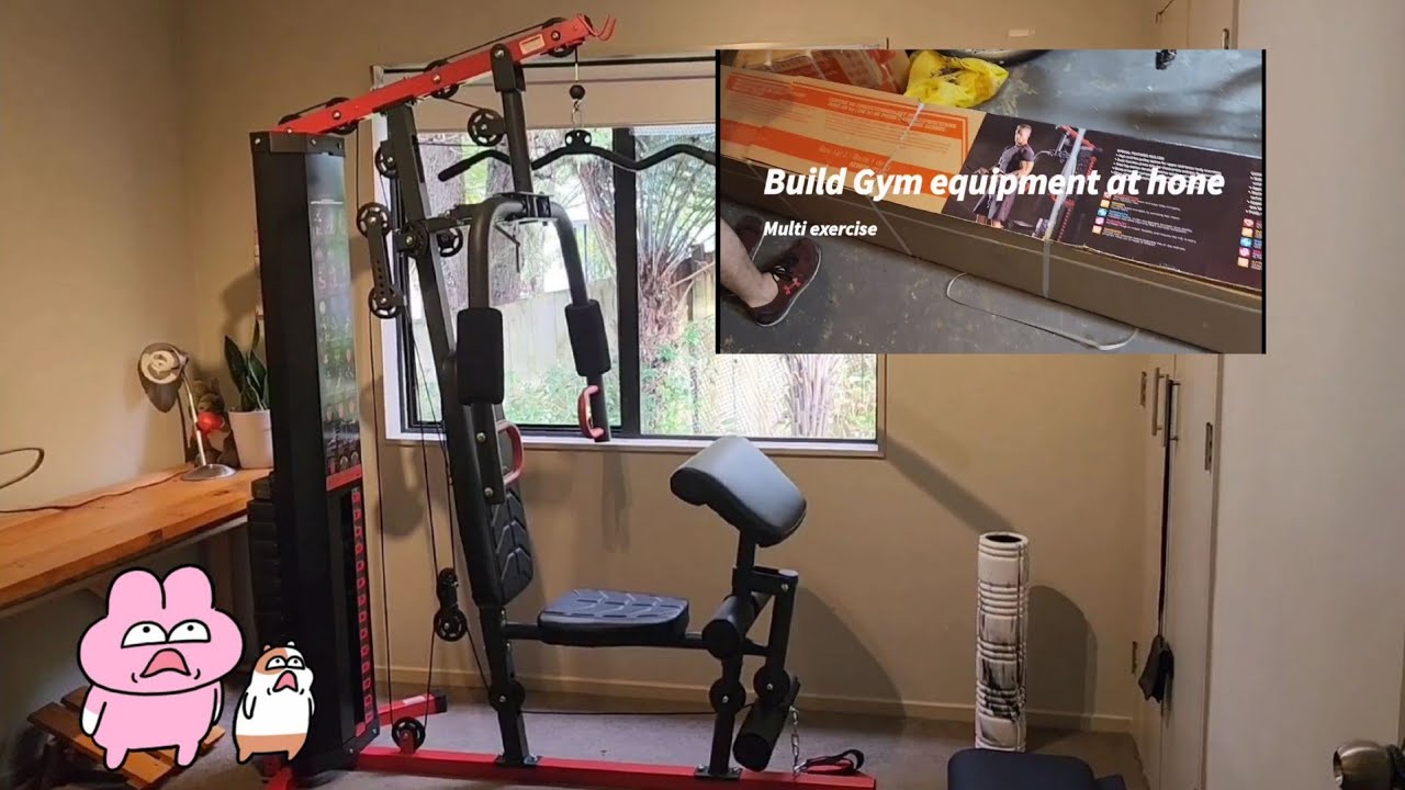 Assembling my new Gym Equipment from Costco 운동기구 사서 너무 신나있는 나♥조립하는데 꽤