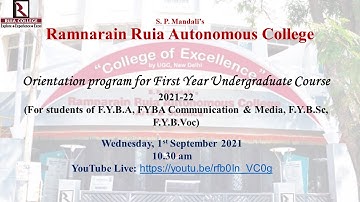 Orientation Program for First year Undergraduate courses- FYBA, FYBA Comm. & media, FYBSc & FYBVoc